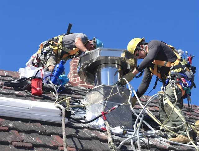 Protective chimney cap installed by Westerville Chimney Sweep in Westerville, OH
