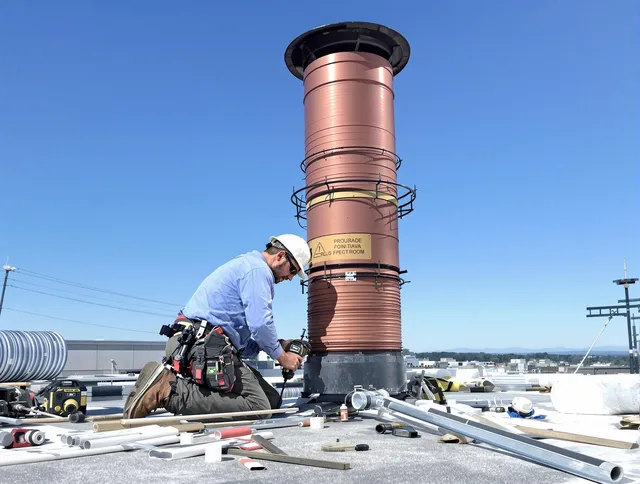 Installed chimney liner by Westerville Chimney Sweep in Westerville, OH