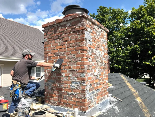 Completed chimney rebuild by Westerville Chimney Sweep in Westerville, OH