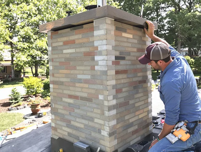 Westerville Chimney Sweep completing a modern chimney remodel in Westerville, OH
