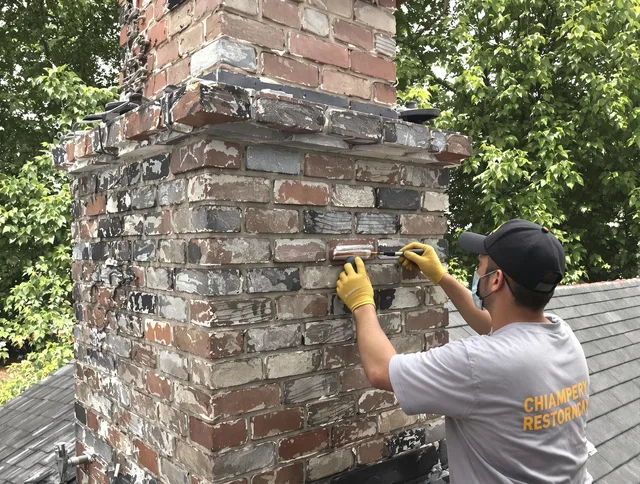 In-progress chimney restoration by Westerville Chimney Sweep in Westerville, OH