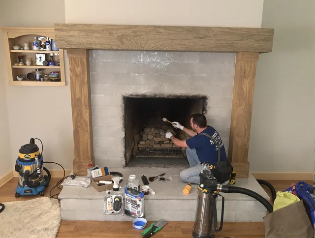 Detailed creosote removal process by Westerville Chimney Sweep in Westerville, OH