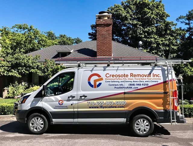 Westerville Chimney Sweep technician removing creosote safely in Westerville, OH